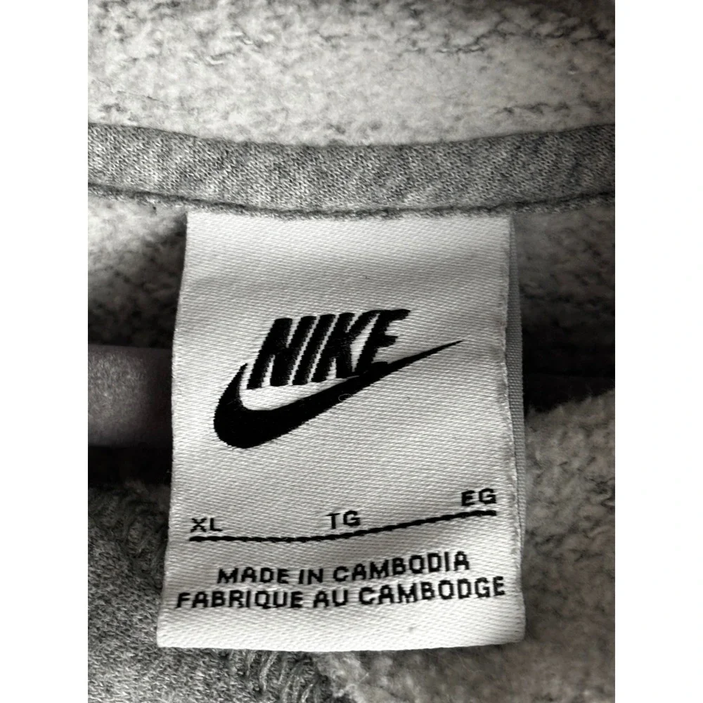 Nike Gray Hoodie White Embroidered Swish Youth Size XL